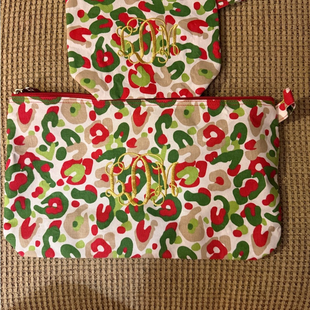 Colorful Monogrammed Pouch Set